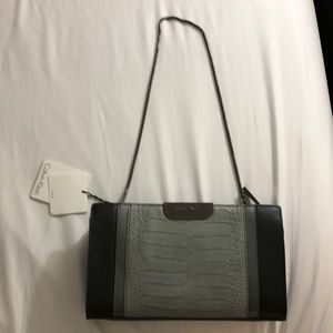 Grey and black Calvin Klein leather purse